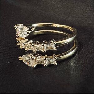 18K Gold Plated Ring with Crystal CZ Serpentine Adjustable Ring 8
